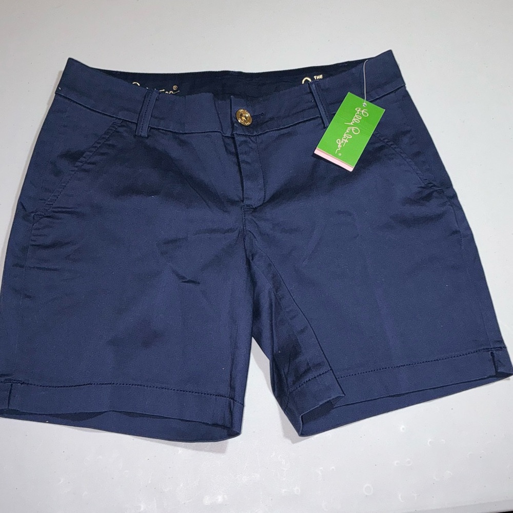 Lilly Pulitzer NWT 7" Jayne Shorts True Navy $74 Size 0 - Picture 6 of 13